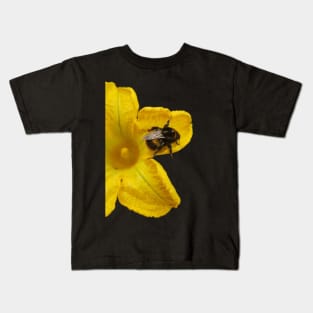 Bumble Bee on Yellow Flower Kids T-Shirt